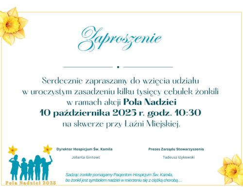Światowy Dzień Hospicjów i wielkie Pole Nadziei