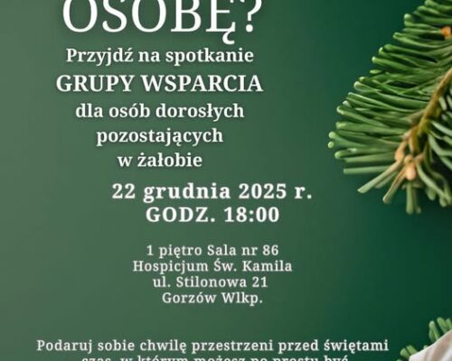 grupa wsparcia – spotkanie 22 grudnia