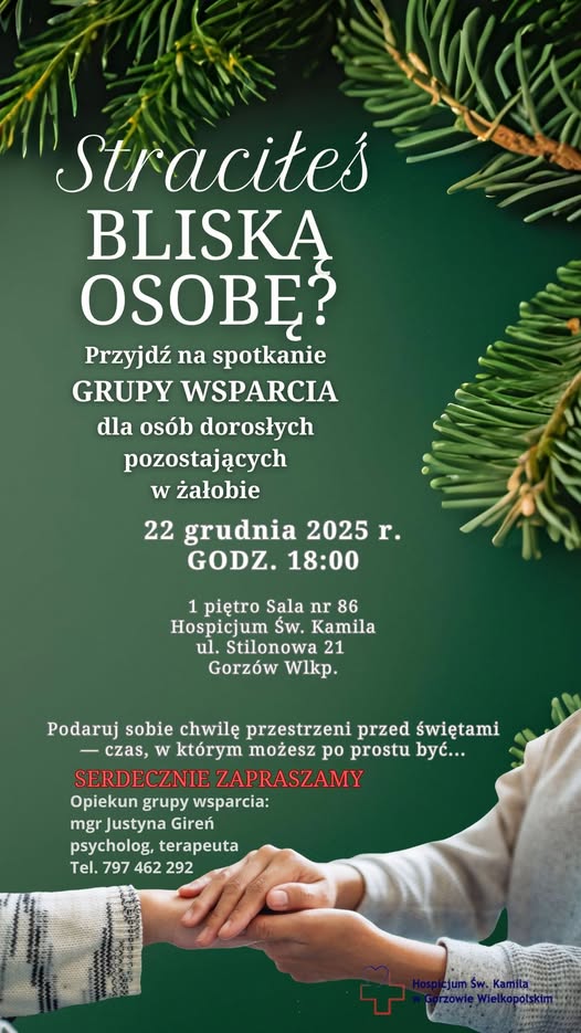 grupa wsparcia – spotkanie 22 grudnia