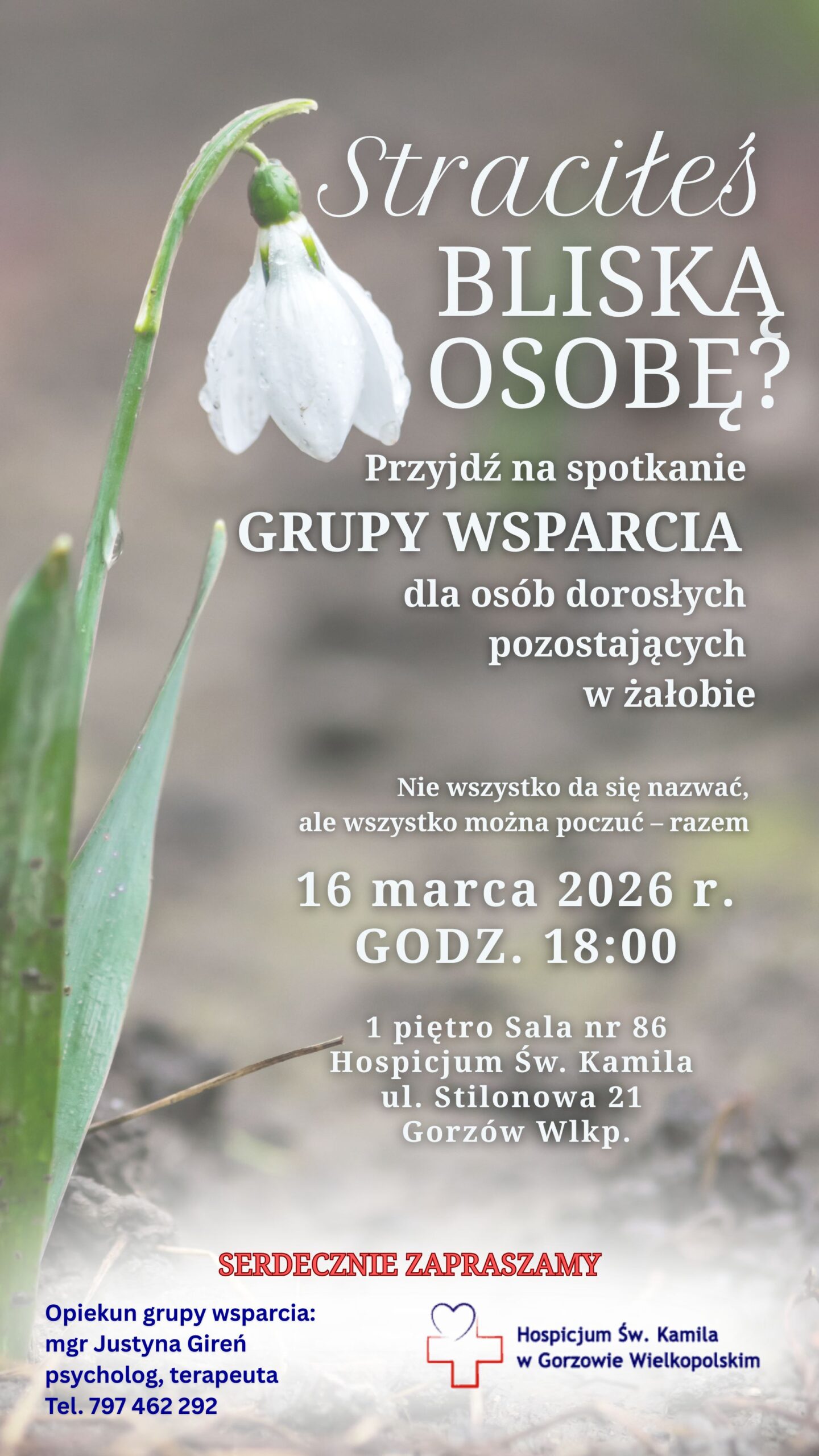 grupa wsparcia w żałobie – 16 marca 2026 r.